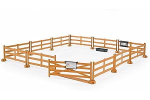 bruder 62604 - Clôture de pré avec râtelier à fourrage et plaque nominative, paddock, manège, ferme équestre, clôture