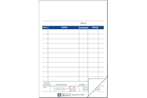 ‎RNKVERLAG RNKVERLAG 2952F - Kassenblock - zweifarbig, oben geheftet, 2 x 50 Blatt, nummeriert, 96 x 167 mm