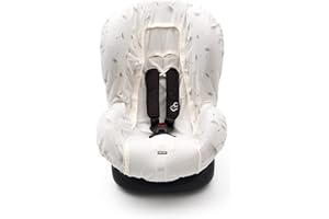 Dooky Grupo 1 Protector de asiento de coche universal, con funda a juego para el cojín de la cabeza (arnés de 3 y 5 puntos, se adapta a la mayoría de los asientos), Dandelion