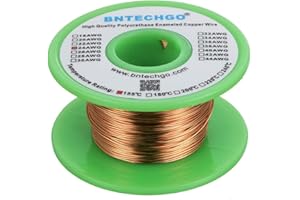 BNTECHGO 24 AWG Magnet Wire - Enameled Copper Wire - Enameled Magnet Winding Wire - 4 oz - 0.0221" Diameter 1 Spool Coil Natural Temperature Rating 155℃ Widely Used for Transformers Inductors