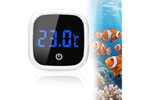 WOWFAST Aquarium-Thermometer – Mini Thermometer Aquarium Digital mit Hochpräzisionssensor und Led für Fischbehälter, Süßwasser- und Meerwasser-Aquarien