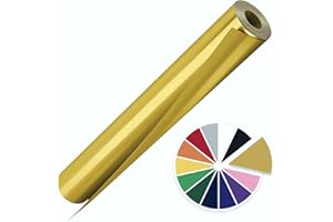 Artcut Vinilo Textil Termoadhesivo 30.5x300cm, HTV Vinilo Textil, Vinilo Termoadhesivo Textil, FáCil de Cortar, Rollo de Vinilo Transferencia de Calor para Ropa De Bricolaje, Sombrero (Oro)