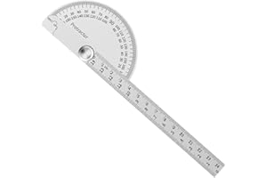 ORENGE Acier Inoxydable Protractor, Rapporteur D'angle à Tête Ronde, Goniomètre à Rapporteur, Rapporteur Angle, Règle d'angle Réglable, Rapporteur de 180 Degrés, Jauge de Recherche avec Bras pour Ingénieurs