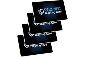 XIELBIS RFID/NFC Blocking Card 4 Pack,Card Blocker for Contactless Cards，Anti-Theft Debit & Credit Card Protector, Slim NFC Blocker for Wallets, Identity Document,Passport etc