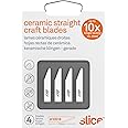 Slice 10518 Craft Knife Scalpel Blades - Straight Edge For Precision And Scraping | Finger-Friendly Ceramic Safety Blades For