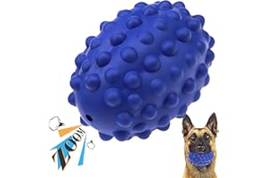 Babezdog Juguete Masticable para Perros de Razas Grandes No Tóxico de Caucho Natural Chirriante Juguete Duradero para Cepillo de Dientes de Cachorro, Azul