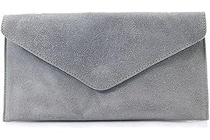 LEAHWARD Genuine Italian Suede Leather Envelope Clutch Bags Party Wedding Purse Handbag Cross Body Bag CW01