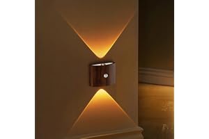 2-pack Uppladdningsbar vägglampa med rörelsesensor, LED-vägglampa inomhus, 3 färger upp och ner trådlös halllampa, USB-upplad