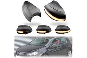 MKptopia 2 pezzi Indicatore di direzione dinamico Compatibile con VW Golf MK6, Compatibile con GTI 6 R Line VI R20, Compatibile con Tou-ran GTD -senza fori