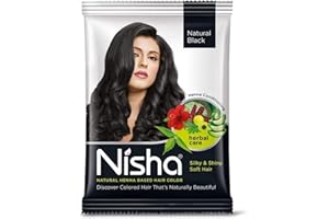 AARNAV Nisha Natural Henna Based Hair Color Powder, Natural Brown, Natural Black, Burgandy Redy Pack of 2, Henna Based Dye with Brush Set (Natural Black x 2 10g Pouch with 4 pcs Hair Dye Brush)