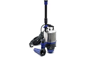 Pompe de fontaine en Acier fin de 50 watts 1750 l/h 3 Embouts pour différents Jets de fontaine