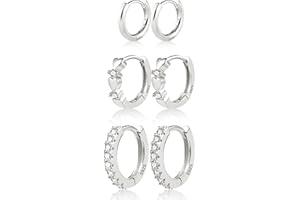 KISSPAT Gold Silber Creolen Set für Damen, Sterling Silber 925 Kleine Gold Creolen Ohrringe, Hypoallergen Leichte Knorpel Creolen Ohrringe Gold für Mehrere Ohrlöcher