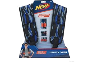 TOY PARTNER NERF Elite Gilet Utilitaire, Tigre, NER0155, Bleu et Gris, Unique