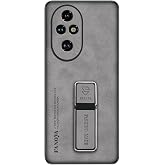 Microcase Honor 200 ile Standlı Mıknatıslı Deri Kaplama Kılıf-AL5136 (Siyah)