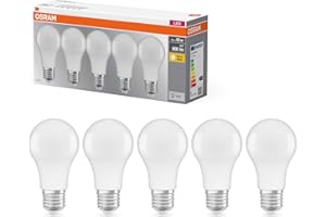 Osram Lampe LED Base Classic A, douille : E27, blanc chaud, 2700 K, 8, 50 W, remplacement pour ampoules 60 W (5 pièces)