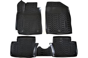 J&J AUTOMOTIVE | Tapis De Sol en Caoutchouc 3D Exclusive Compatible avec Picanto 3 Depuis 2017, Bord Haut, Inodore, Noir, Antidérapant