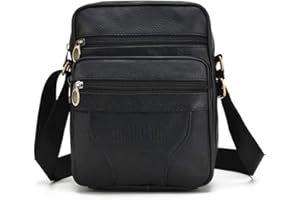 Realmark Sac à Bandoulière en Cuir pour hommes, Petits Sacs à Bandoulière en Cuir Véritable Vintage, Sac à main à Poignée d'affaires Classique,Sac de Voyage Messager