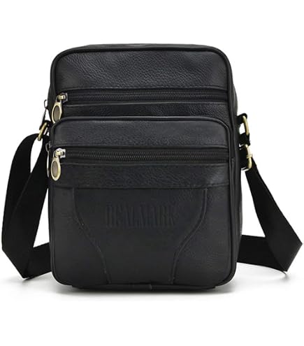 Men’s Small Shoulder Bag, Genuine Leather Bag, Retro Lightweight Cross...