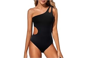 POIUIYQA Bañadores Mujer, Trajes de Baño de Una Pieza para Mujer Vientre Plano Reductor Barriga Control de Barriga Fruncido Bañador Push Up Sexy Slim Fit Cintura Alta Bikini Mujer