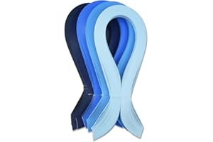 CrafTreat Lot de 500 bandes de papier pour quilling - 5 mm - Longueur : 30 cm - Pour décoration de cartes, sacs cadeaux, cadres photo et scrapbooking - Bleu