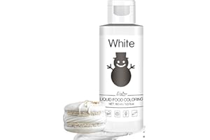LIMINO Coloranti Alimentari - 160ml Colorante Alimentare Liquido Insapore per Decorare Torte, Cuocere, Fondente e Macaron - Food Coloring Vivace per Glassa, Biscotti, Slime Fai-da-te e Artigianato (Bianco)