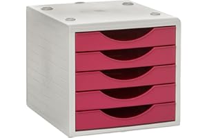 Archivo 2000 Archivotec Serie 4000 - Módulo de 5 cajones, color fucsia