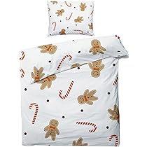 Bettwäsche 200x200 Weihnachtsdesign - Smaragdgrün Mit Zuckerstangen Muster - 3-teilig Mikrofaser