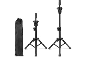 FSWWSF PerüCkenstäNder Verstellbarer Wig Stand Puppenkopf StäNder üBungskopf StäNder Mit Tragetasche FüR Mannequinkopf Und Friseur Training Kopf HaarstäNder