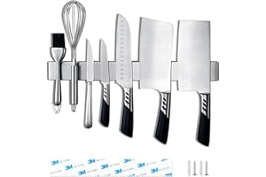 LiRiQi Magnetica para Cuchillos 40 cm, Cuchillero Magnetico, Acero Inoxidable Cuchillero Magnetico, Soporte para Cuchillos para Cocina, para Herramientas Otros Utensilios y Organizacio
