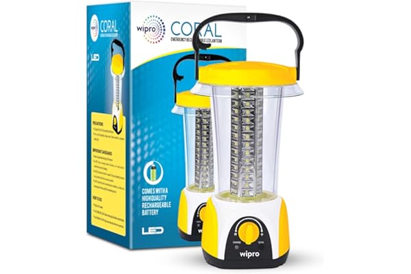 Wipro Coral Multi-Functional Rechargeable LED Emergency Lights, with 84 Individual LED Lights|360 Degree Lighting and 3000mAH