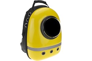 CityBAG - Mochila para transporte de mascotas gato y perro Transportin de plástico rígido amarillo