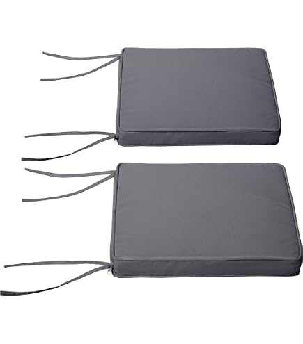 Lot De 2/4 Galettes De Chaise Rondes D'Extérieur Imperméables Avec Attaches - Coussins Siège 40/45/35cm Épaisseur 5cm (Gray,40x5cm(2pcs))