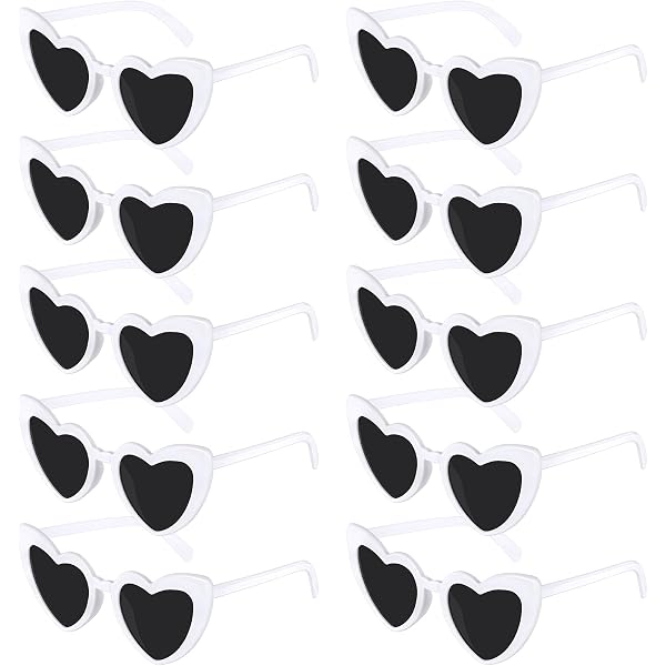 Lot 10 Lunettes Cœur EVJF + Élastiques Satin + Stickers JGA – Accessoires Fun Mariage & Fête