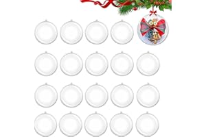 SINYEA Clear Baubles,Christmas Tree Decorations 20 pcs 5cm Glass Baubles to Fill Plastic Fillable Empty Acrylic Transparent Hanging Ornaments Balls for Craft Photo DIY Home New Year Xmas Party Supplies (5CM)