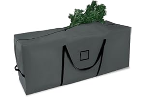 Miaikoe Weihnachtsbaum Aufbewahrungstasche - passt bis zu 7,5 FT, wasserdicht Heavy Duty 600D Oxford Weihnachtsbaum Tasche mit Doppelreißverschluss & Haltbare Griffe 127 x 38 x 50cm (Grau)
