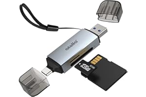 SD Card Reader, atolla USB C USB 3.0 Memory Card Reader for MicroSD/SD/SDXC/SDHC/MMC, Aluminum SD/Micro SD to OTG USB Adapter Compatible with MacBook, iPad Pro, Samsung Galaxy S20, Laptop