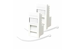 Evoges RJ45 Cat6 Outlet Module UTP 25mm x 50mm 1Gbps High Speed Ethernet Networking for Office, Data Centers, and Homes (Pack of 2, White)