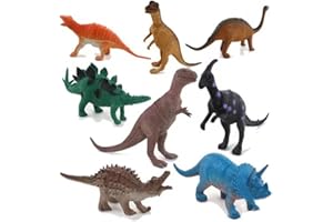 LU2000 AniWorld Giocattoli in Plastica a Forma di Dinosaur, Modelli Assortiti, Set di 8 Pezzi Dinosauri per 3 Anni Includono Tyrannosaurus Rex