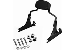 HARVARDS CHROME Detachable Hardware Backrest Sissy Bar Upright Passenger Backrest Pad with Docking Kit for Harley Breakout 2013-2017 FXSB, FXSE,FXSBSE（Gloss Black）