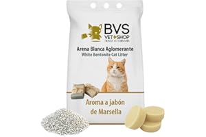 BARAKALDO VET+SHOP TIENDA VETERINARIA BVS Vet Shop | Arena Aglomerante Marsella Premium para Gatos | Absorbe la Humedad y el Olor de los excrementos de Tus Gatos, 100% bentonita, Gran Control de olores | Marsella Premium | 5 kg