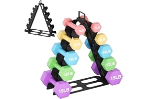 NOMIOU Stojak na hantle, organizer do przechowywania hantli, akcesoria gimnastyczne, idealny do studia fitness w domu, dla dzieci/kobiet, czarny