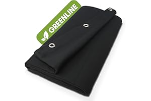 MOLTONMARKT B1 Bühnenmolton konfektioniert – Molton-Vorhang Greenline, blickdichter Verdunkelungsvorhang mit 16er Ösen, ideal für Film, Foto, Theater & Event – 4 x 3 m, 320g/m2, Schwarz