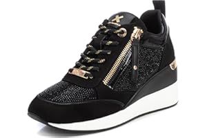 XTI - Zapatilla Cierre de Cremallera para Mujer, Color: Negro, Talla: 38