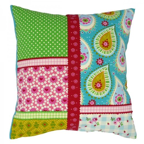 Kissen Dekokissen 40x40cm Patchwork Paisley Farbflash