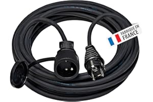 Brennenstuhl Rallonge 10m de câble avec Prise à clapet (IP44), Fabrication Française