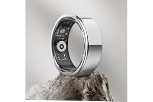 DEKELIFE 2024 Smart Ring Uomo Donna, Anello Smart Fitness Tracker con Frequenza Cardiaca, SpO2, Monitoraggio del Sonno, 100+ Modalità Sport Impermeabil IP68 per Android e iOS, Misura 7, Argento
