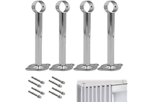 MOCOLI Supporto Per Asta Per Tende In Acciaio Inox, Confezione Da 4 Pezzi Supporto Per Asta Per Tende Montaggio A Soffitto 32x 250 Mmsupporto Da Parete In Acciaio Inox Supporto Per Binario Con 8 Viti