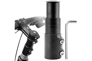 YCSYHQQX Rehausse Potence VTT Potence de Guidon Fourche Extenseur Réglable Rallonge Potence Velo en Alliage d'Aluminium Rallonge de Tige Fourche Bicyclette Étendre Riser pour Vélo de Route BMX Noir 28,6mm
