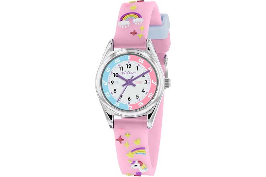 Tikkers Girls Analogue Classic Quartz Watch with silicone strap TK0145