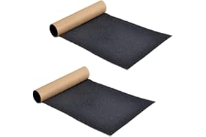 LIGHT FEATHER AdhéSif De Skateboard Avancé Papier De Verre Grainé AntidéRapant Ruban De Skate Noir Ruban De Skateboard Professionnel pour scooter, escaliers, marches, fauteuil roulant, taille 81x21 cm (noir)